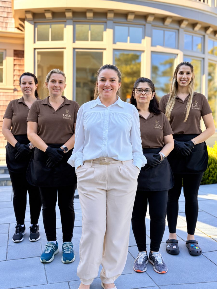 LeLu Cleaning team in the new brown uniform