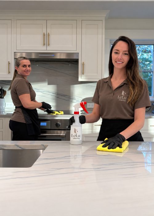 LeLu Cleaning team deep cleaning a kitchen